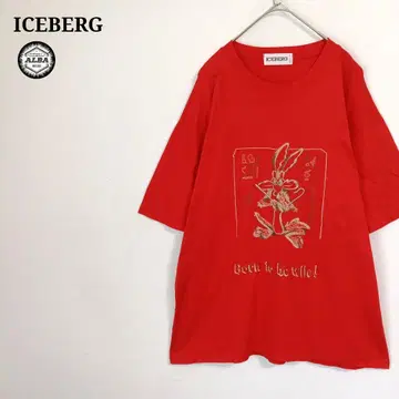 ICEBERG 아이스버그 T셔츠 자수 이탈리아제 Red 레드 반팔