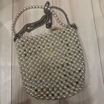 ZARA 자라 펄 비즈 미니 버킷 백