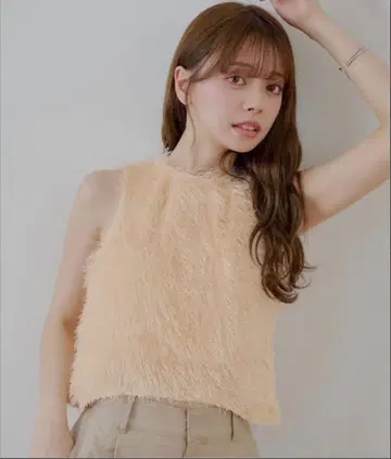 Chico 치코 아메스리 페더 블라우스 슬리브리스 라이트 베이지