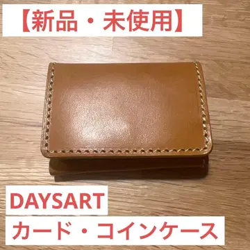 [ 새상품 미사용 ] DAYSART 가죽 카드 케이스 미니 지갑 카멜