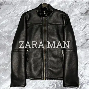 미사용급 ZARA MAN 자라 페이크 무스탕 자켓 싱글 라이더