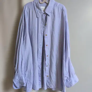 Spick & Span 빅 린넨 셔츠 긴팔 셔츠 라벤더