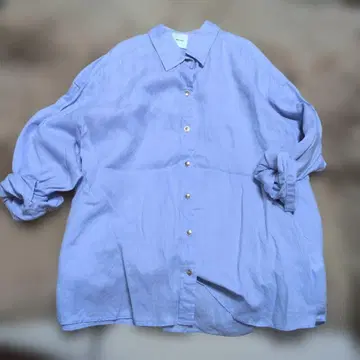 Spick & Span 빅 린넨 셔츠 긴팔 셔츠 라벤더