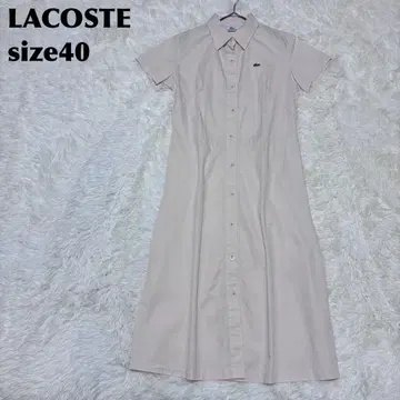LACOSTE 라코스테 셔츠 원피스 아이보리 악어 로고 와펜 L