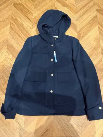 ZARA BASIC 후드 부착 베스트 네이비 XL