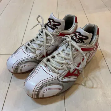 MIZUNO 야구 스파이크 화이트 레드