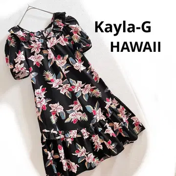 [새상품급] Kayla-G HAWAII 하와이안 드레스 무무 원피스 블랙