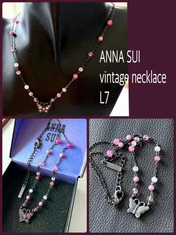 ANNA SUI 버터플라이 목걸이 핑크 미사용품 L7
