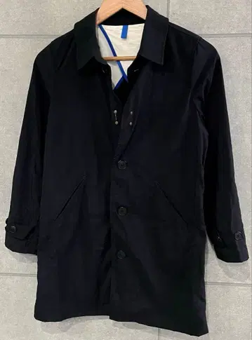 마이요 maillot 코튼 스텐카라 코트 롱 코트 후크 블랙
