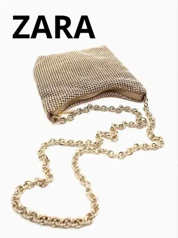 ZARA 자라 큐빅 크로스 바디백 골드