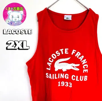 usa 구제 의류 LACOSTE 탱크탑 2XL 로고 빅 프린트 악어