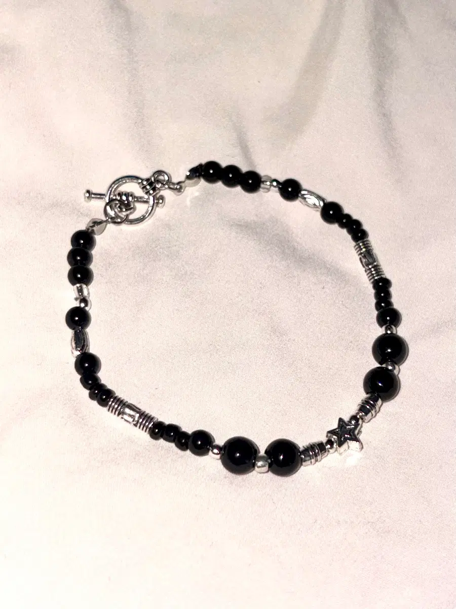 Black stone beads bracelet