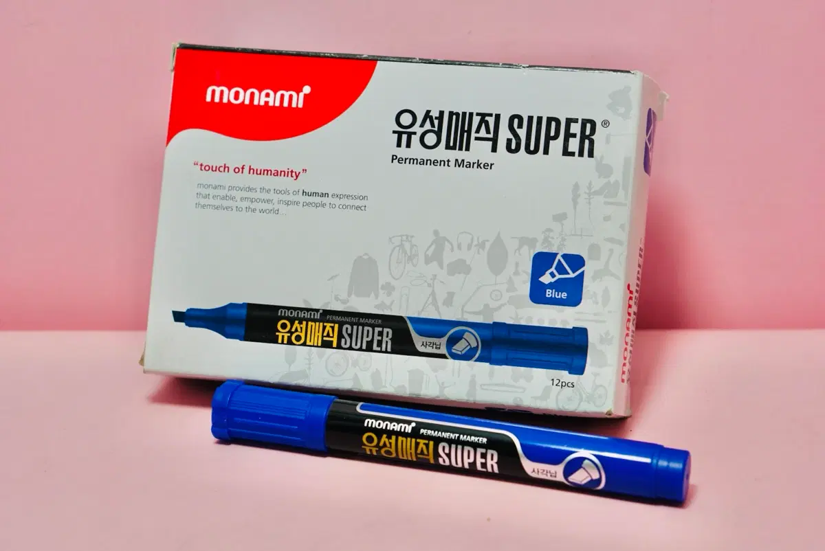 모나미 유성매직 슈퍼 청색 12개입 1박스