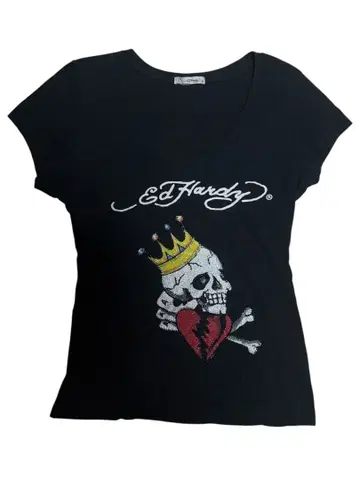 Ed Hardy 스컬 큐빅 반팔 T셔츠