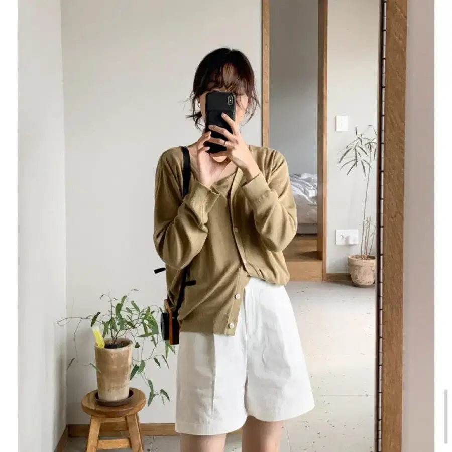 98도씨 핀턱 하프팬츠 s 아이보리