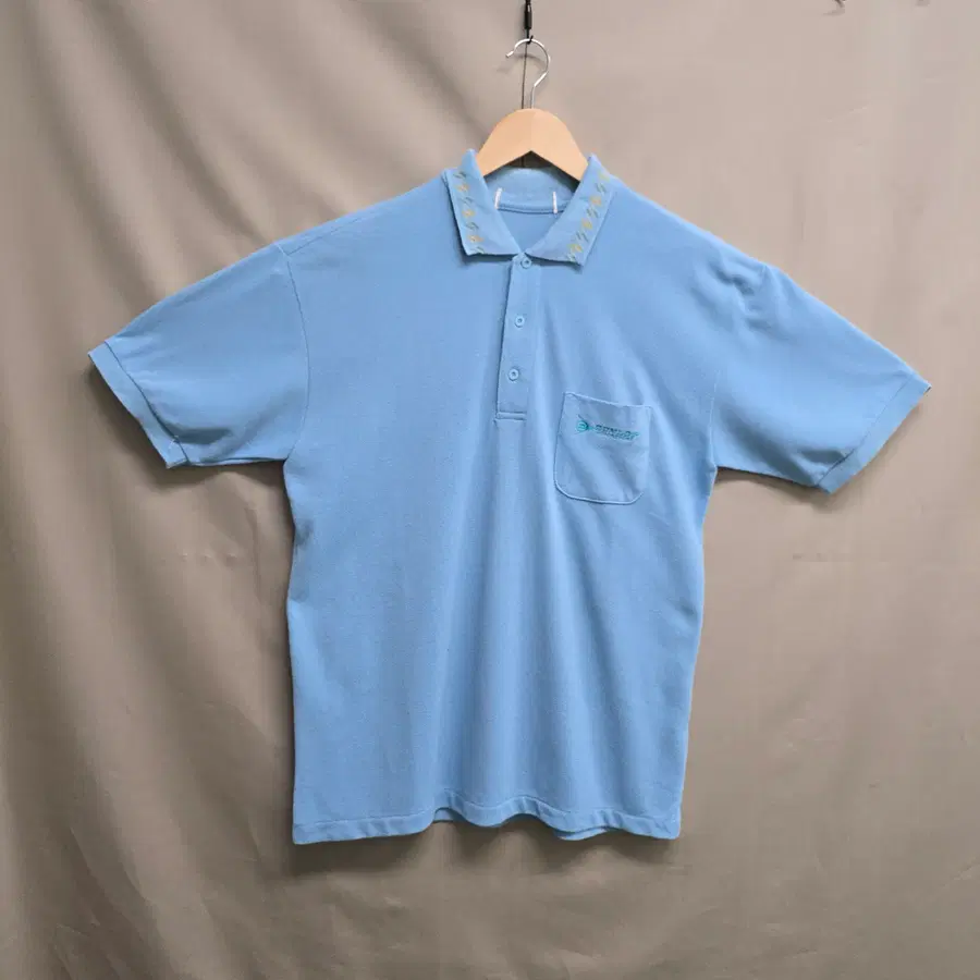 90s 던롭 골프 폴로셔츠 스카이블루 한국제조 일본내수
