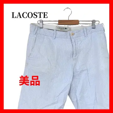 LACOSTE 클래식 핏 스트라이프 팬츠 코튼 팬츠 B2326