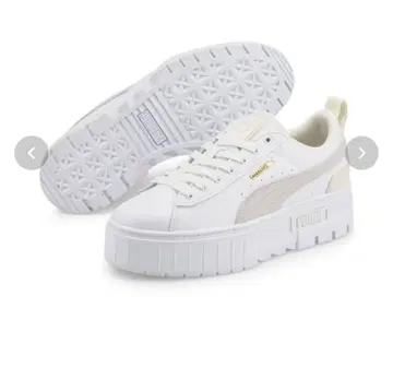 PUMA 통굽 스니커즈 화이트 24cm