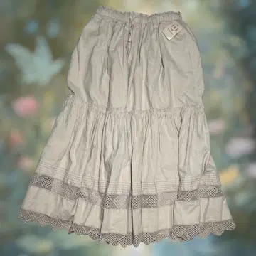 00s 크로 셰 뜨개질 레이스 코튼 스커트 페어리 그런지 모리걸 y2k