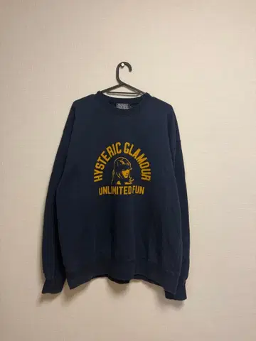 HYSTERIC GLAMOUR 히스걸 맨투맨 XL 네이비 프린트