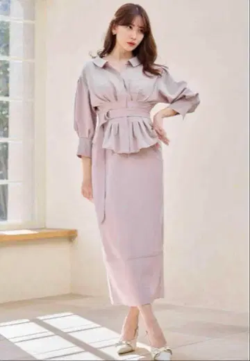Herlipto Belted Denim Effect Shirt Dress