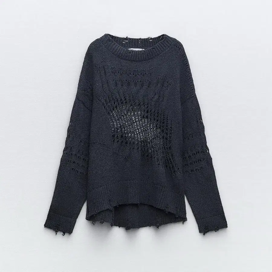 zara 자라 디스트로이드 오픈워크 니트 스웨터