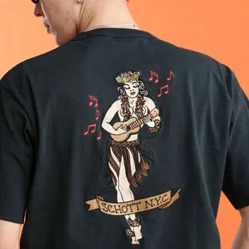 [ 2XL ] Schott 샷 T-SHIRT 반팔 셔츠 그린