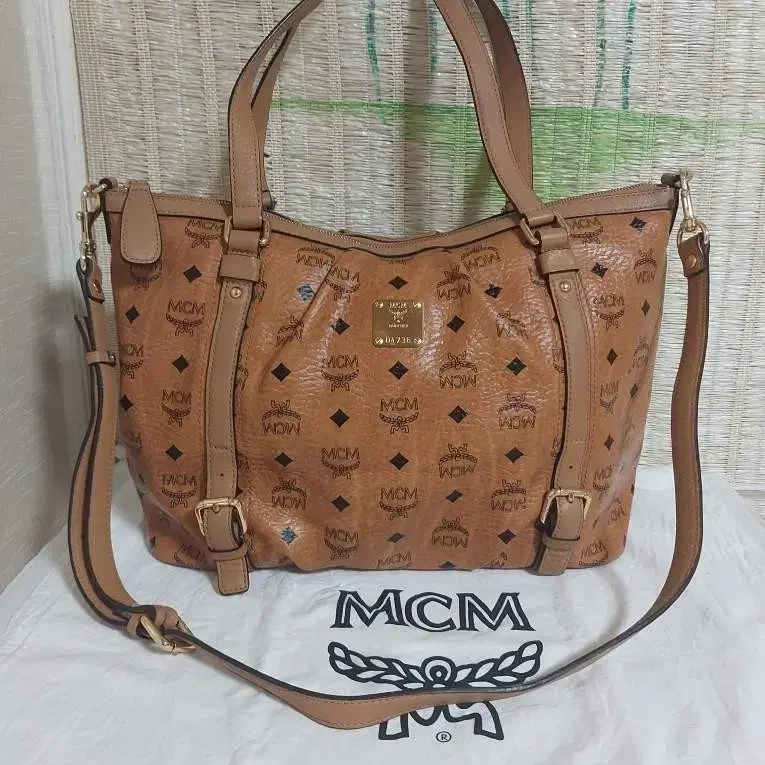 정품)MCM 비세토스 토트백 숄더백 브라운
