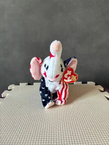 [새상품급] Ty 봉제 인형 코끼리 아메리칸 국기
