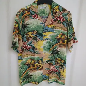 SUN SURF 선서프 하와이안 셔츠 M SS32159 벽 크레이프 원단
