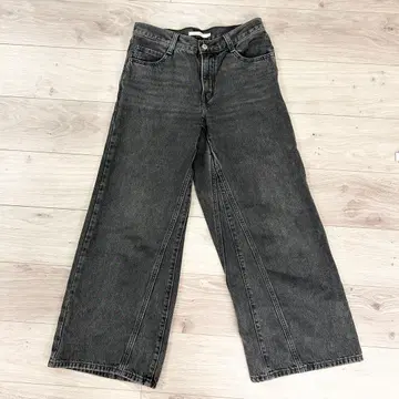 Levi's 여성용 배기 와이드 데님 팬츠 블랙 W26 페이드