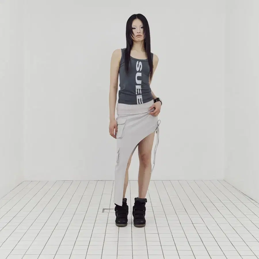 셋업이엑스이RIFLE CARGO SKIRT / GRAY