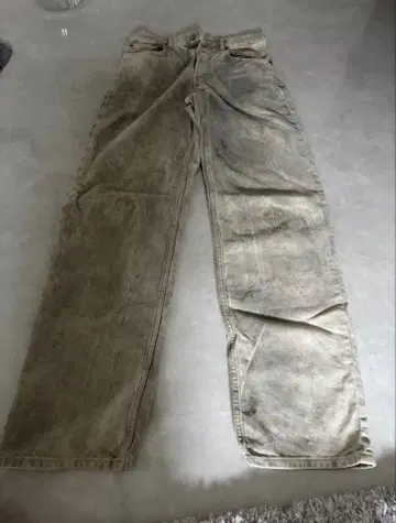 ZARA 데님 팬츠 베이지 데미지 가공