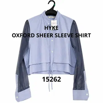 새상품 HYKE 하이크 OXFORD SHEER SLEEVE SHIR 블루