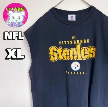 usa 구제 의류 NFL 슬리브리스 XL 블랙 피츠버그 스틸러스