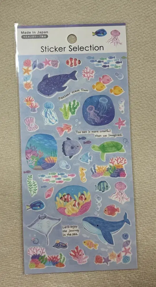 셀렉션 스티커 바다 동물 돌고래 거북이 가오리 해파리 해양생물 스티커