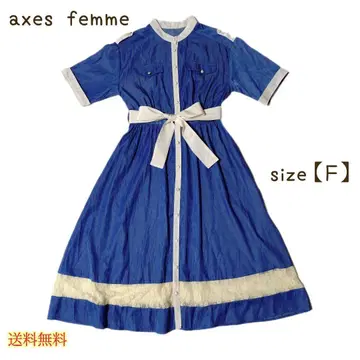 axes femme 원피스 블루 F 사이즈 반팔 레이스 새상품급