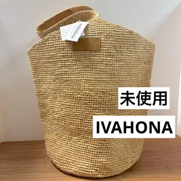 미사용 IVAHONA 이바오나 라피아 편직 원 숄더백