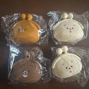 리락쿠마 가마구치 실리콘 파우치 4개 세트