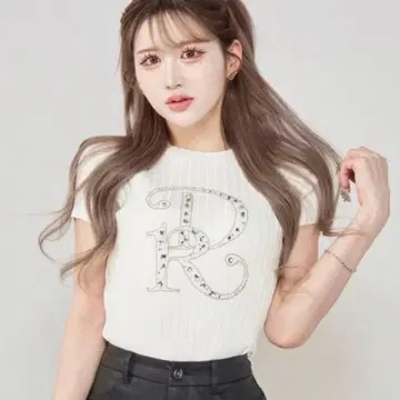 Darich 다리치 DR 비쥬 리브 니트탑 화이트