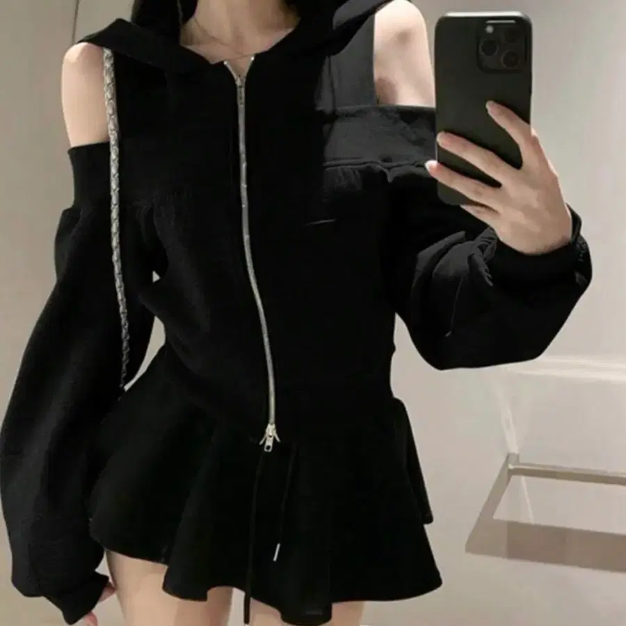 SHEIN 오프숄더 후드 집업