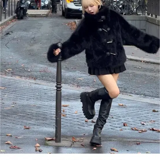 남다메이드 퍼자켓 블랙 하이넥 자켓 떡볶이코트