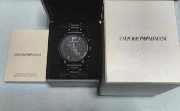 미사용 EMPORIO ARMANI 남성용 손목시계 블랙 AR1895