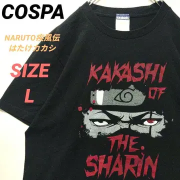 COSPA 코스파 나루토 질풍전 하타케 카카시 T셔츠 남성용 L 블랙