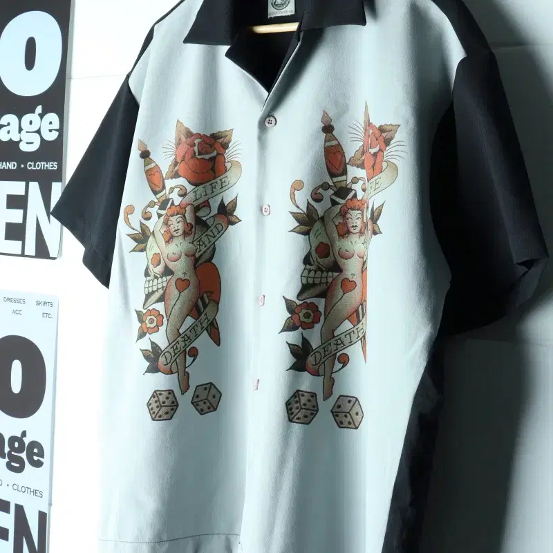 (L-2XL) 모스키토헤드 반팔셔츠 남방 90S 년대 유명-H35048