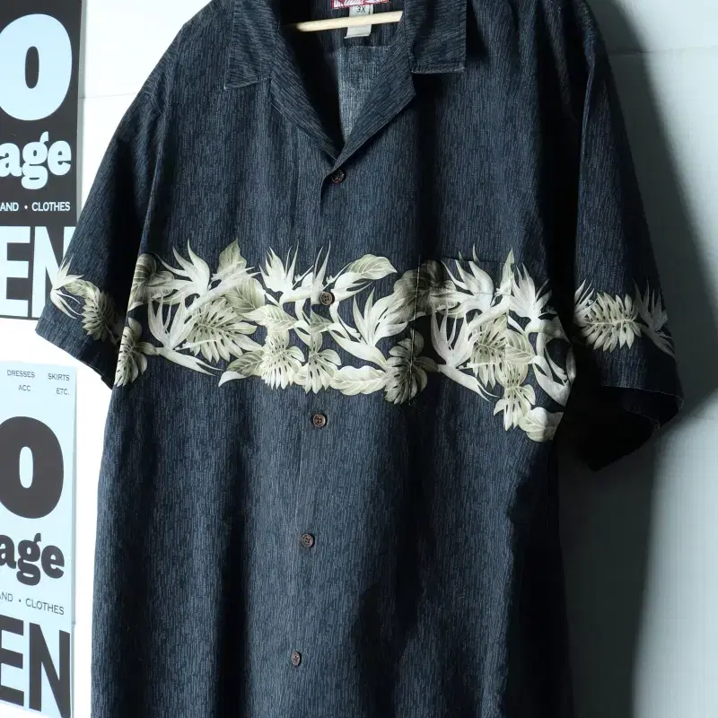 (3XL-4XL) 반팔셔츠 남방 90s 년대 USA 네이비-H35049