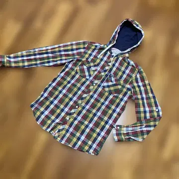Cedarwood State 마드라스 체크 후드 셔츠 자켓 m