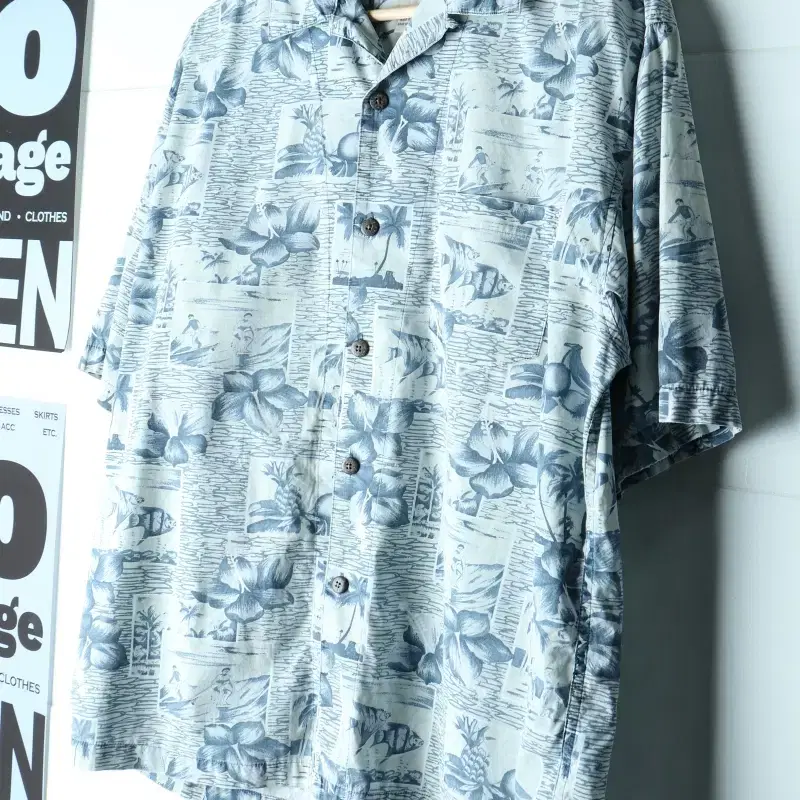 (M-L,) 하이 시에라 반팔셔츠 남방 90S년대 USA-H35063