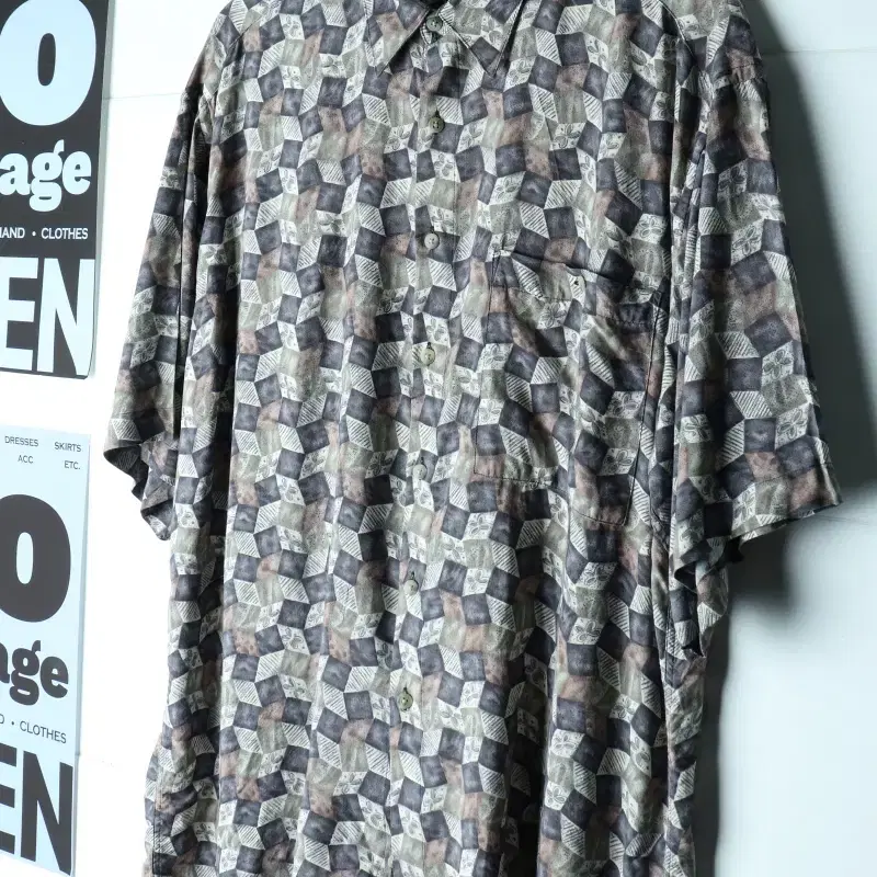 (L-XL) 브랜드빈티지 반팔셔츠 남방 80S 년대-H35069