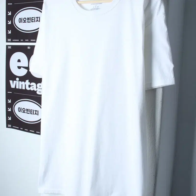 (L-XL) 챔피온 반팔 티셔츠 무지 화이트 올드스쿨-H35147